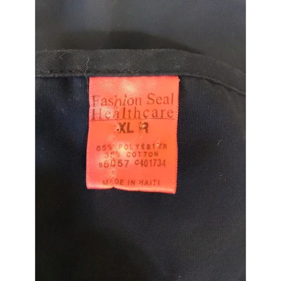 Fashion Seal Healthcare Women's Scrub Top Size x Large Regular Navy Blue - Picture 6 of 7